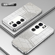 Vivo V29 5g v29e V27 v27e vỏ mềm điện thoại mạ trong suốt với giấy Flash