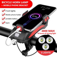 Littlebox 4800MAH Rechargeable Bicycle Led Light | Power Bank Cycling Lamp Horn | Lampu Basikal