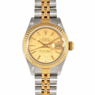 勞力士 ROLEX 69173 Datejust 自動腕錶香檳色馬賽克錶盤 YG x SS 女士腕錶 7 位數字 9 系列（1986 年製造）