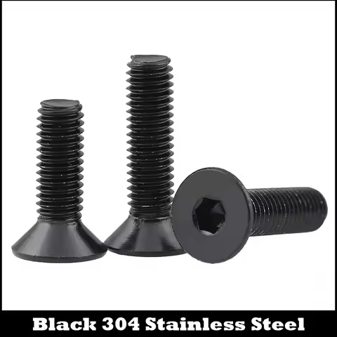 M3 M4 M5 5mm 6mm 8mm 10mm 12mm to 30mm Black 304 Stainless Steel DIN7991 Bolt Hex Hexagon Socket Fla