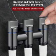 1pc -Plated Zinc Alloy 3-Way Diverter Valve, Faucet Accessory Splitter Valve, Multi-Function 1-In 3-