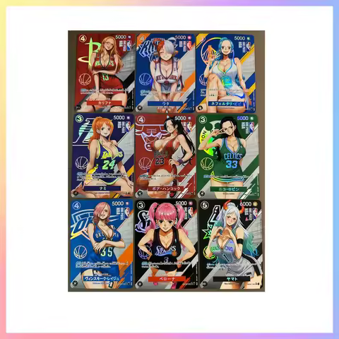 DIY OPCG Manga One Piece Girls Flash Cards Nami 9PCS Collectible card 63*88mm