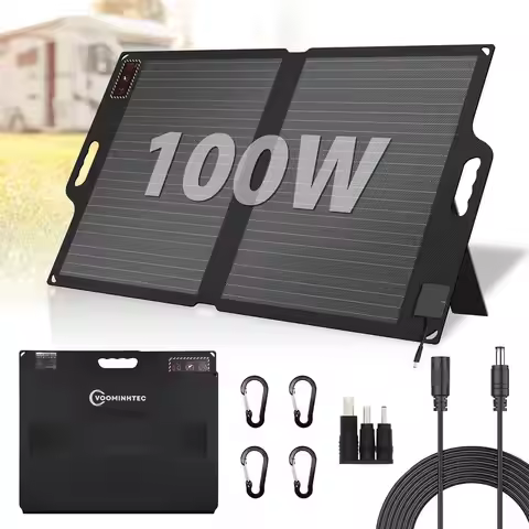 Portable Solar Panel,Camping Essentials, 22V ETFE Foldable Solar Charger for Power Station,QC3.0 USB