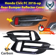 Honda Civic FC 2016-up rear bumper reflector Cover Carbon