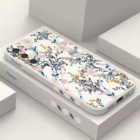 INS Style Color Plant Flowers Phone Case For Vivo V23E V23 V21E V21 V20 SE V17 V15 V9 Soft Silicone 