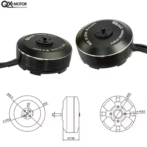 QX-MOTOR QM6008 5208 320KV 370KV Brushless Motor for 1552 1760 Carbon Fiber Propeller for RC Multico
