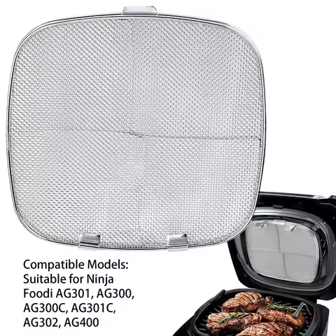 Stainless Steel 5-in-1 Splatter Shield For Ninja Food Aid 301 Reusable Grill Accessories For Ninja F