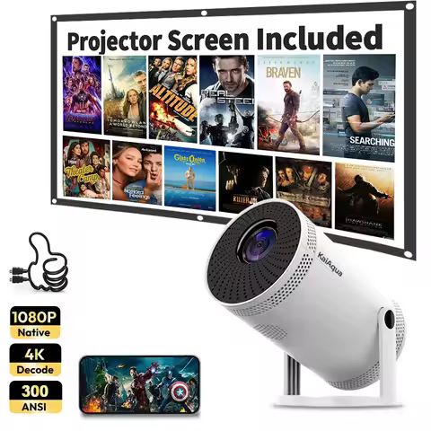 Hot New FY300 Portable Projector, 200ANSI Lumens WiFi 6 Dual-Band, 1080P Support 720P HD Wireless Ou