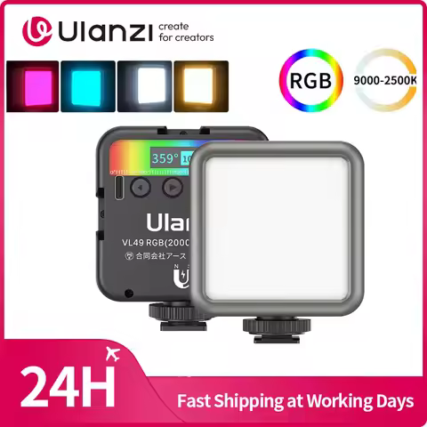 Ulanzi VL49 Mini RGB LED Video Light 2700K-9000K On Camera Fill Light Photography Lighting Pocket Li