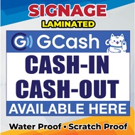 GCASH Cash In / Cash Out - Laminated Signage