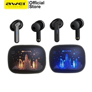 AWEI T53 TWS Wireless Bluetooth Earphone Gaming Earpiece LED Breathing Light Commemorative Pattern