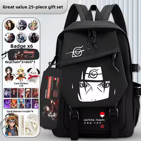 Naruto Uchiha Sasuke Anime bag Co Branded Male and female students schoolbag backpack small cartoon 