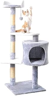 Cat Tower Cat Tree Cat Jump Platform Grab Post Plush Cat Tree Cat Climbing Frame Sisal Rope Cat Claw Board Cat Climbing Frame Cat Tree Tower (Color : Gray, Size : 40 * 40 * 112cm)