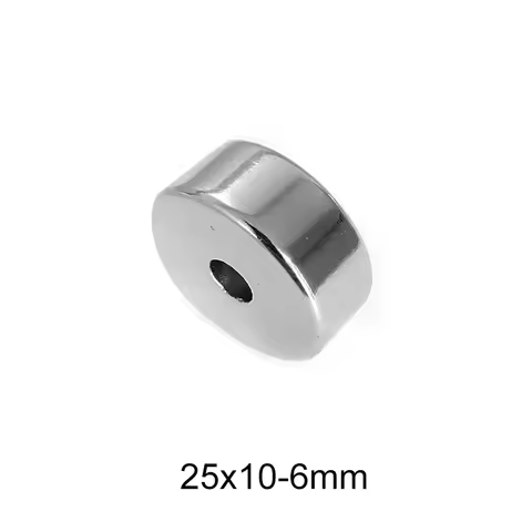 25x10-6 mm Round Magnet 25x10 mm Hole 6mm For Home Refrigerators, Offices DIY 25*10-6 Powerful Magne