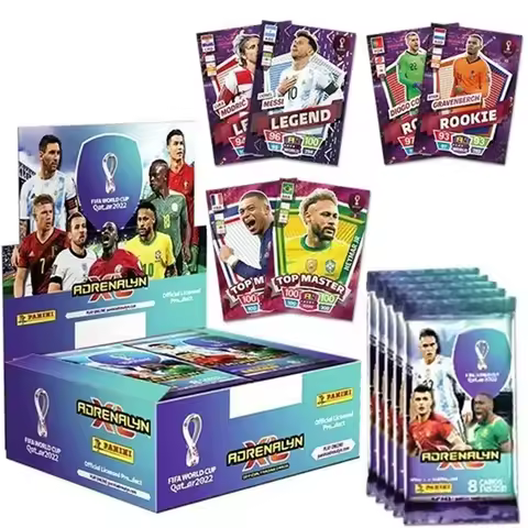 Panini Cards Voetbal Ster Kaart Box Qatar World Cup Voetbal Ster Collectie Messi Ronaldo Voetballer 