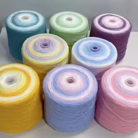 1000g/ball Seven-star Gradient Colors Blanket Handmade Knitted Shawl Wool Thread DIY Knitting Rose B