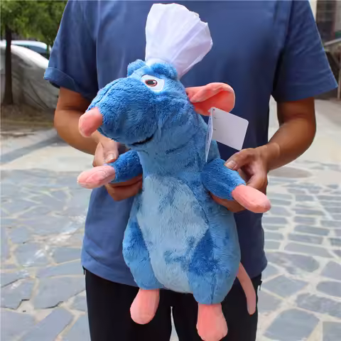 Disney 45cm Ratatouille Remy Bread Hat Mouse Plush Toys Stuffed Plushie Animals Children Boy Birthda