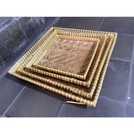 Set of 4 Square Tamboirs 25X25 30X30 35X35 40X40 Bamboo Tamboir Box