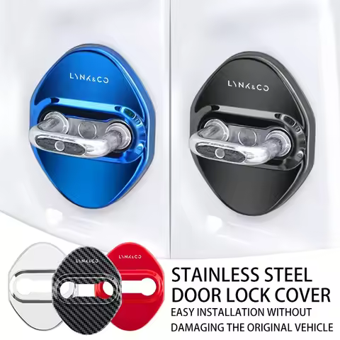 4PCS Stainless Steel Car Door Lock Buckle Protective Cover Accessory For LYNK&CO Phev 05 Phev 06 Phe