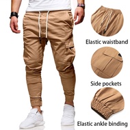 ZITY Adjustable Belt Elastic Leg Binding Slim-Fit Style Man Pants