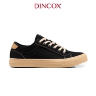 Giày Sneaker Nam Vải Canvas DINCOX E12 BLACK BEIGE Vải canvas thiết kế Đơn Giản Thanh Lịch. Freeship