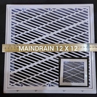 MAINDRAIN 12X12 - FRAME and GRATE 12X12 - PLAYDRAIN SWIMMING POOL 12X12 - diagonal maindrain