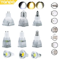 Dimmable DC 12V GU10 E27 E14 B22 E12 GU5.3 COB LED Spotlight Bulbs Cold Warm White 6W 9W 12W Low Vol