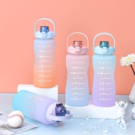 *BPW- 1.3L/2L PASTEL Motivational Water Bottle with Time Marker &amp; Straw- Free Gift Sticker