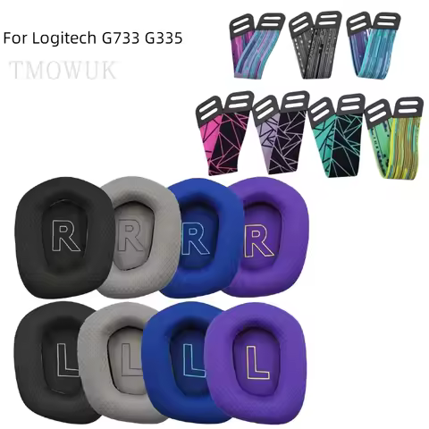 Replacement Ear Pads Headband for Logitech G733 g335 Headphones g733 Soft Foam Ear Cushions High Qua