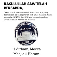 2.975g Masjidil Haram AG 999 1 Dirham, 2021 Mecca Perak Silver 999 Preppers Akhir Zaman