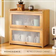Homehomie Minimalist Muji Nordic Bamboo Cabinet Kitchen Pantry Countertop Retro Storage Cabinet