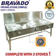 APACHE Stainless Steel DIY 3-Burner Kwali Range Dapur Gas 3 Tungku Stove Range/3 Kwali Range/3 Luban