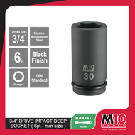 M10 3/4" Drive Impact Deep Socket (6PT) - mm - 30 / 31 / 32 / 32 / 34 / 35 / 36 / 38 / 41 / 42 / 46
