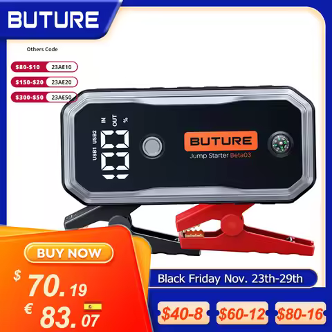 BUTURE 5000A Jump Starter 160W DC Quick Charge 26800 mAh Car Power Bank Portable For Emergency Boost