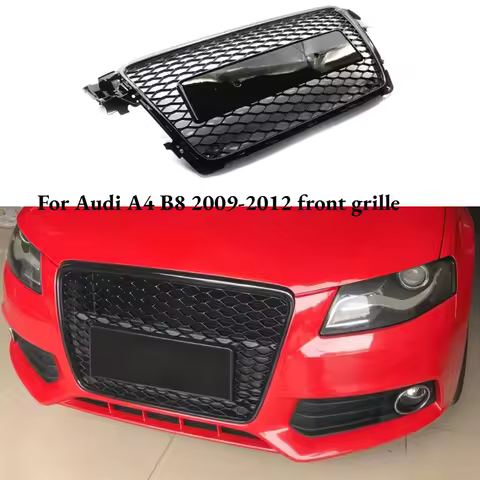 Car Front Bumper Grille for Audi RS4 for A4 RS4 B8 2009-2012 (Refit for RS4 Style) Car Accessories T