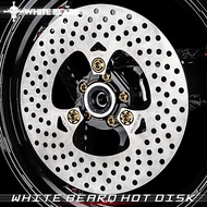 สีขาว แผ่นเบรกดิสก์ Beard 220 สำหรับดัดแปลงรถ Bull U2 UQi M2 Nine MM AX90 F90 N70 อะไหล่รถยนต์ไฟฟ้า