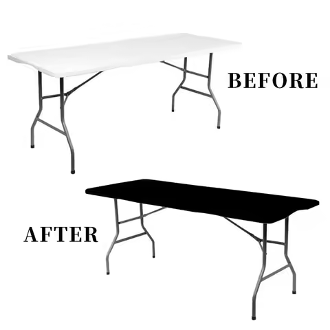 1Pc 4ft 6ft 8ft Spandex Table Cover, Stretch Fabric Table Top Cover, Washable Elastic Universal Rect