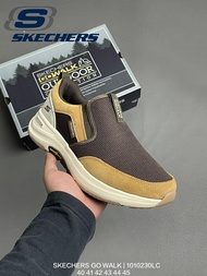 สเกชเชอร์ SKECHERS GO WALK Mens Slip On Walking Shoes ผู้หญิง Clunky Dad Shoes รองเท้ากีฬา รองเท้าฟุตบอล รองเท้าวิ่งเทรล รองเท้าผ้าใบสีดำ