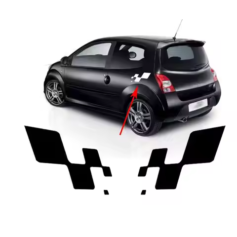 2pcs for Renault Sport Damier Stickers Stripping Clio Megane Twingo fd-02