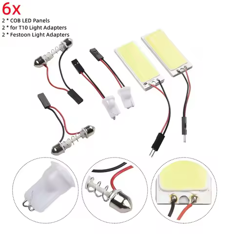 2pcs 12V Xenon HID White 36-COB LED Dome Map Light Bulbs Car Interior Panel Lamp Come With, Festoon 
