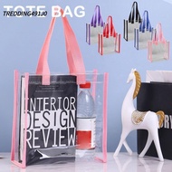 TREDDING491J0  Tote Bag, Transparent PVC Cosmetics Shopping Bag, Car Sewn Large Capacity Plastic Jel