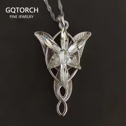 Real 925 Sterling Silver Arwen Necklace Set for Women Fairy Princess Twilight Star 2 Sizes
