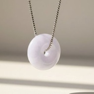 【願‧平安】淡紫翡翠平安扣項鍊 | 天然緬甸玉翡翠A貨 | 送禮