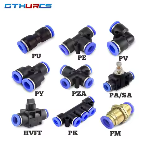 Pneumatic Fitting Pipe Connector Tube Air Quick Fittings Hose Plastic Connectors PU PE PV PY SA PK P