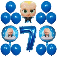 Boss Baby Theme Party Balloons Birthday Aluminum Balloon Party Set Baby Boss  Number Aluminum Balloo