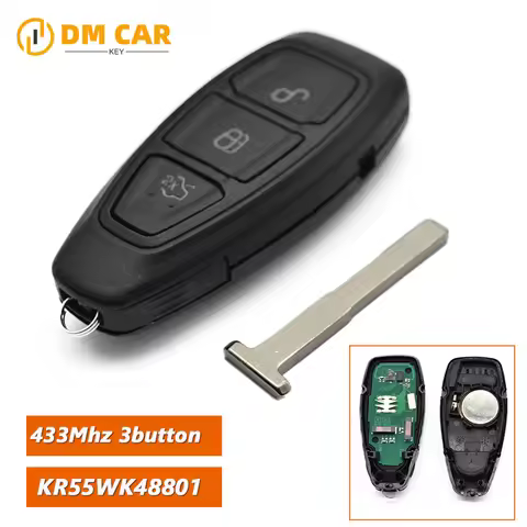 DMKEY Keyless go car key 3button 433Mhz 49/ID63 Chip for ford Kuga S-Max Grand Mondeo smart car key 