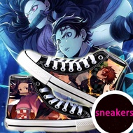รองเท้าบู๊ทส์ผ้าใบแฟชั่นรองเท้าผ้าใบลําลองสําหรับผู้ชายผู้หญิง Demon Slayer Kimetsu no Yaiba canvas shoes