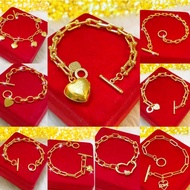 RANTAI TANGAN HARDWARE / TlFFANY / RANTAI TANGAN PAPER CLIP / CANDY LOVE COP 916  ( Emas bangkok / E