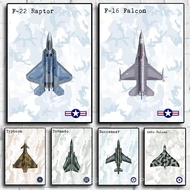 TODJ RAF Fighter Jet Typhoon F22 Poster Military Enthusiasts Posters for Living Room Canvas Painting