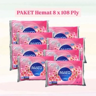 8 x 108ply | Paseo 108 Sheet 3ply Travel Pack | Multipurpose Facial Tissue